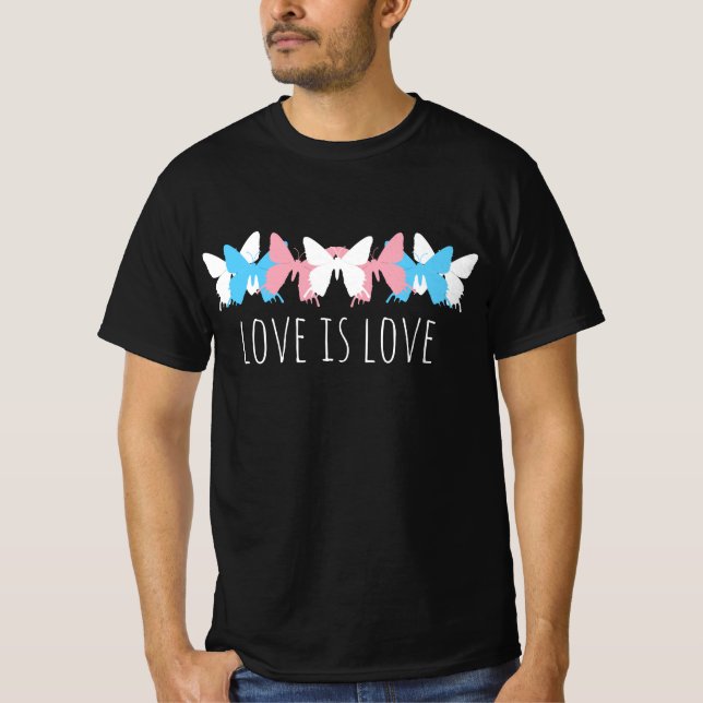Liebe ist Liebe Transgender Butterfly T-Shirt (Vorderseite)