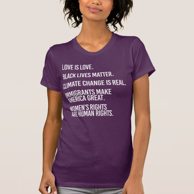 LIEBE IST LIEBE UND SCHWARZES LEBEN T-Shirt (Vorderseite)