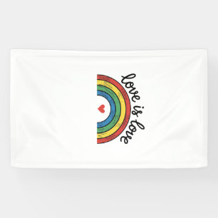 Liebe ist Liebe Vintage Regenbogen Herz Shirt Desi Banner