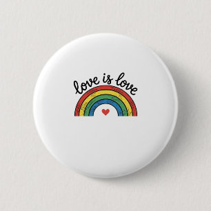 Liebe ist Liebe Vintage Regenbogen Herz Shirt Desi Button