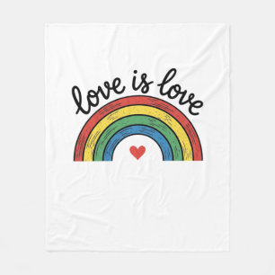 Liebe ist Liebe Vintage Regenbogen Herz Shirt Desi Fleecedecke