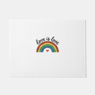 Liebe ist Liebe Vintage Regenbogen Herz Shirt Desi Fußmatte