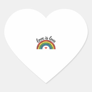 Liebe ist Liebe Vintage Regenbogen Herz Shirt Desi Herz-Aufkleber