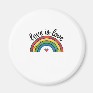 Liebe ist Liebe Vintage Regenbogen Herz Shirt Desi Magnet