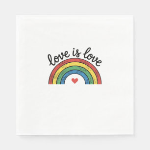Liebe ist Liebe Vintage Regenbogen Herz Shirt Desi Serviette