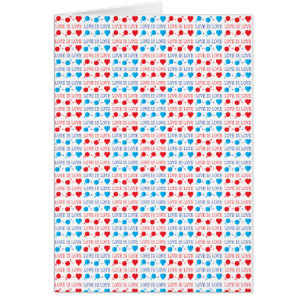 LIEBE ist LIEBE-Zitat in rot und blau