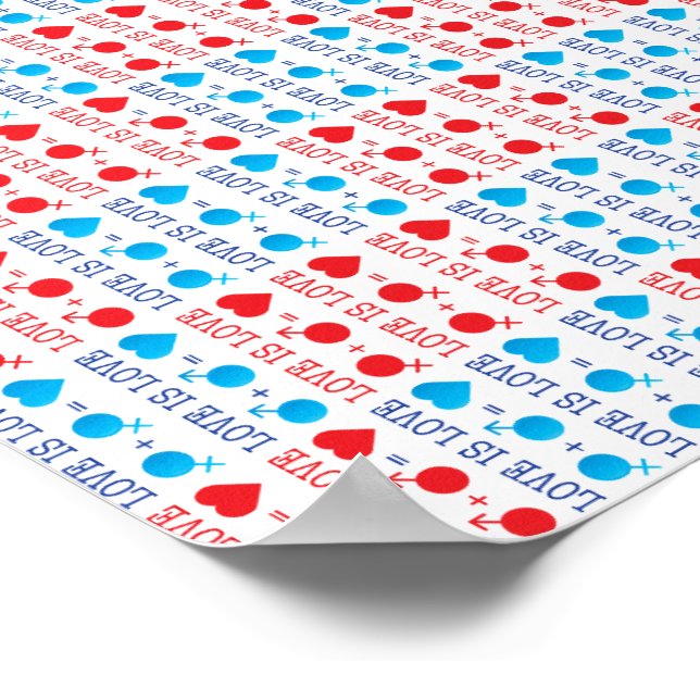 LIEBE ist LIEBE-Zitat in rot und blau Poster (Ecke)