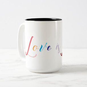 Liebe ist Liebe Zweifarbige Tasse