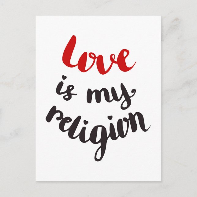 Liebe ist meine Religion Postkarte (Vorderseite)