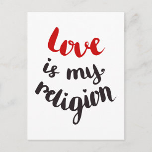 Liebe ist meine Religion Postkarte