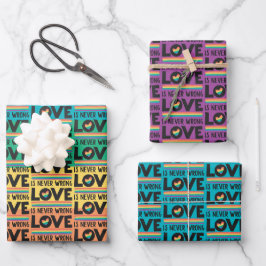 Liebe ist nie falsch LGBTQ Prix Regenbogenflagge Geschenkpapier Set