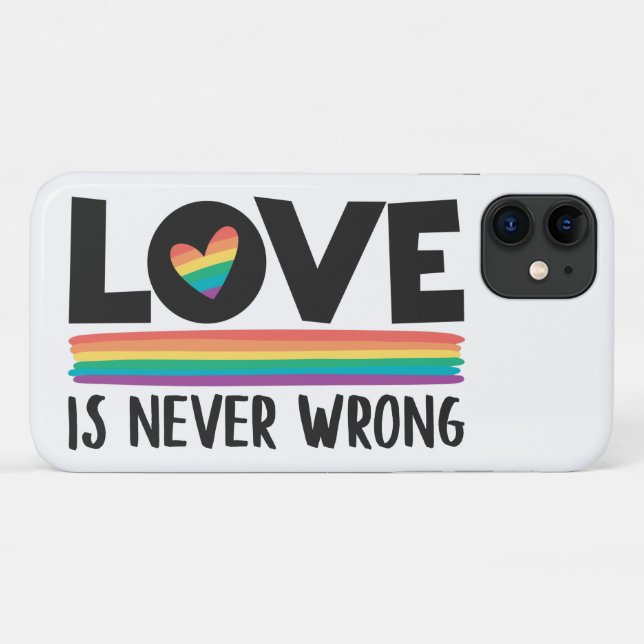 Liebe ist nie falsch LGBTQ Stolz Monat Case-Mate iPhone Hülle (Rückseite (Horizontal))