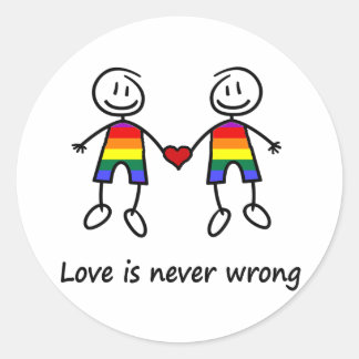 Liebe ist nie falsch runder aufkleber
