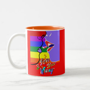 Liebe ist nie falscher Stolz Zweifarbige Tasse