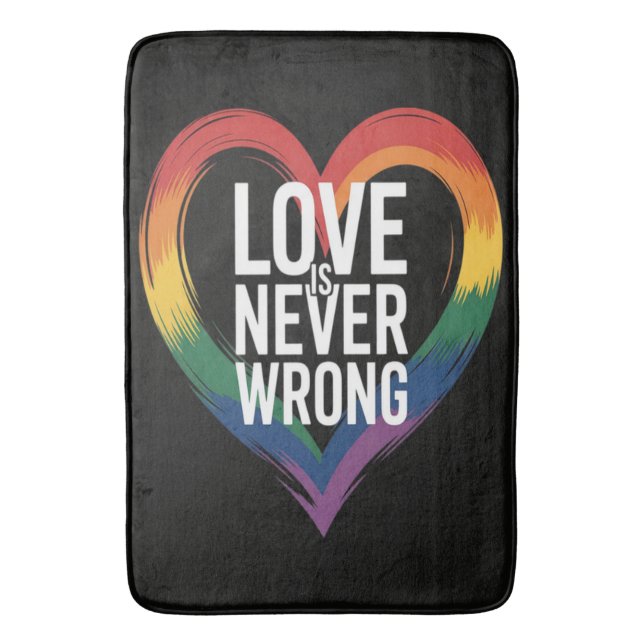 Liebe ist niemals falsch Pride Month LGBT Badematte (Vorderseite Vertikal)