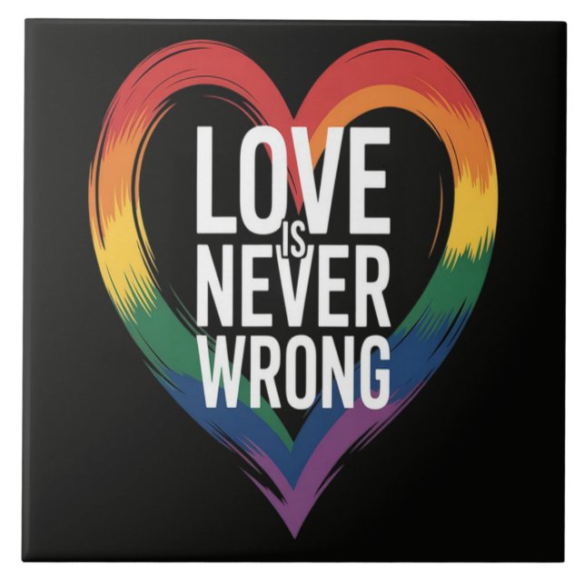 Liebe ist niemals falsch Pride Month LGBT Fliese (Vorderseite)
