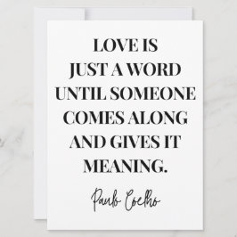 Liebe ist nur ein Wort, bis jemand kommt Karte