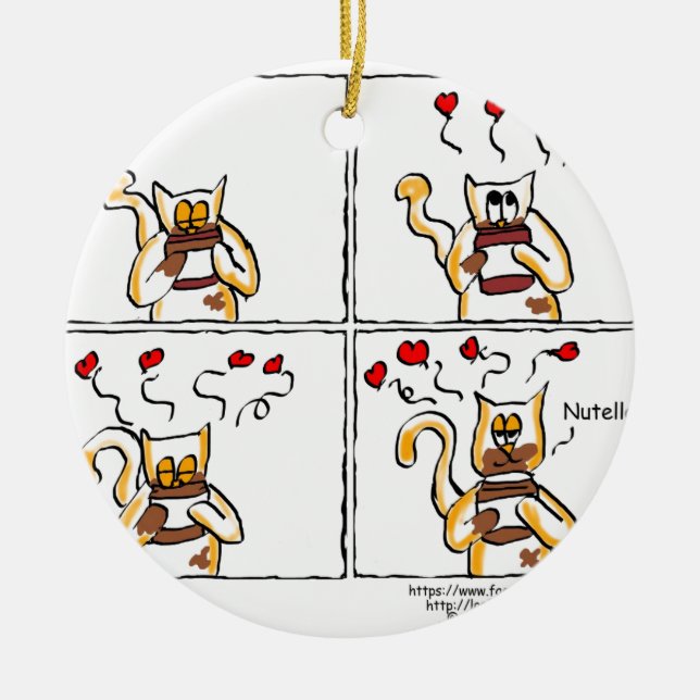 Liebe ist Nutella Keramik Ornament (Vorne)