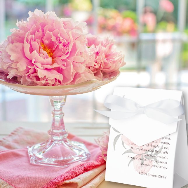 Liebe ist Patient 1 Korinther 13:4-7 Peony Geschenktütchen (Love is patient Wedding favors Gift bag)