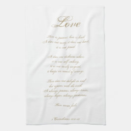 Liebe ist Patient | 1 Korinther 13 | Elegant Ivory Geschirrtuch