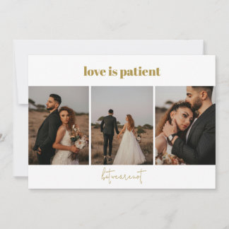 Liebe ist Patient 4 Foto Hochzeitsankündigung Ankündigung
