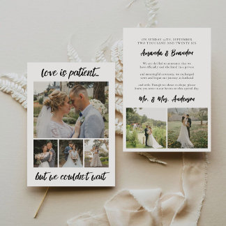 Liebe ist Patient 6 Foto Hochzeitsankündigung Ankündigung