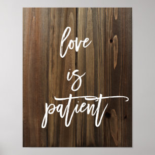Liebe ist Patient auf Imitaten Holz   Poster