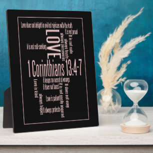 Liebe ist Patient Black & Blush Fotoplatte