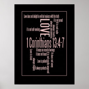 Liebe ist Patient Black & Blush Poster