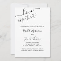 Liebe ist Patient Elegante Script Postponement