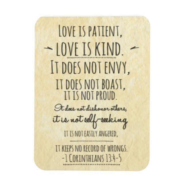 Liebe ist Patient Flexible Foto Magnet (Vertikal)