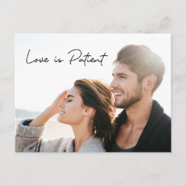 Liebe ist Patient Foto Rette das NEUE Datum Hochze Postkarte