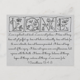 Liebe ist patient Kind-nie Versagt~Scripture~Weddi Postkarte