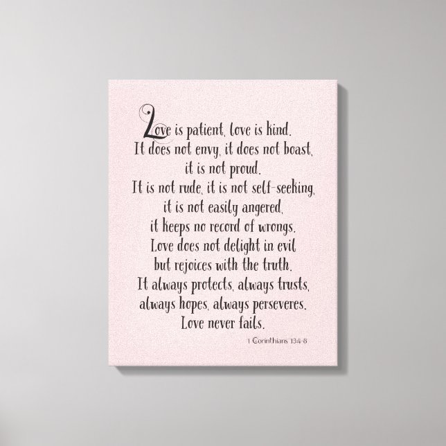 Liebe ist Patient Leinwanddruck (Vorderseite)