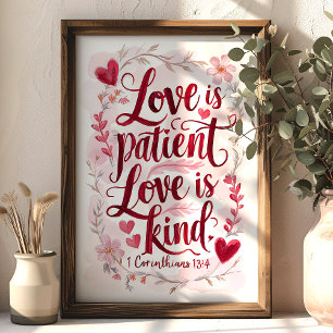 Liebe ist Patient Liebe ist Kind 1 Korinther 13:4 Poster