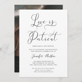 Liebe ist Patient Minimalistisch Hochzeit speicher Save The Date