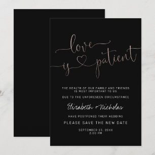 Liebe ist Patient Verspätete Hochzeitsankündigun Einladung