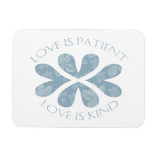 Liebe ist Patientenblauer Herz Inspiration Zitat Magnet