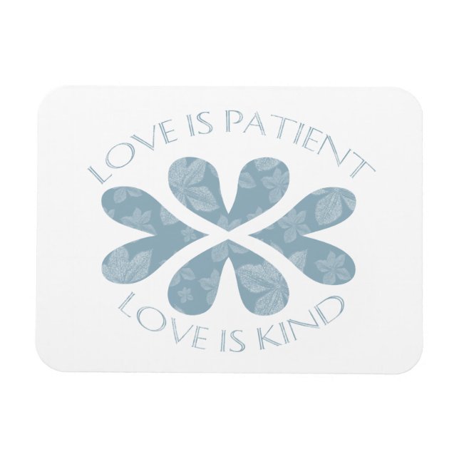 Liebe ist Patientenblauer Herz Inspiration Zitat Magnet (Horizontal)