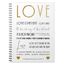 Liebe ist Patientin BIble Vers Typografie Gold Chi