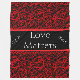 Liebe ist rot und schwarz wichtig fleecedecke