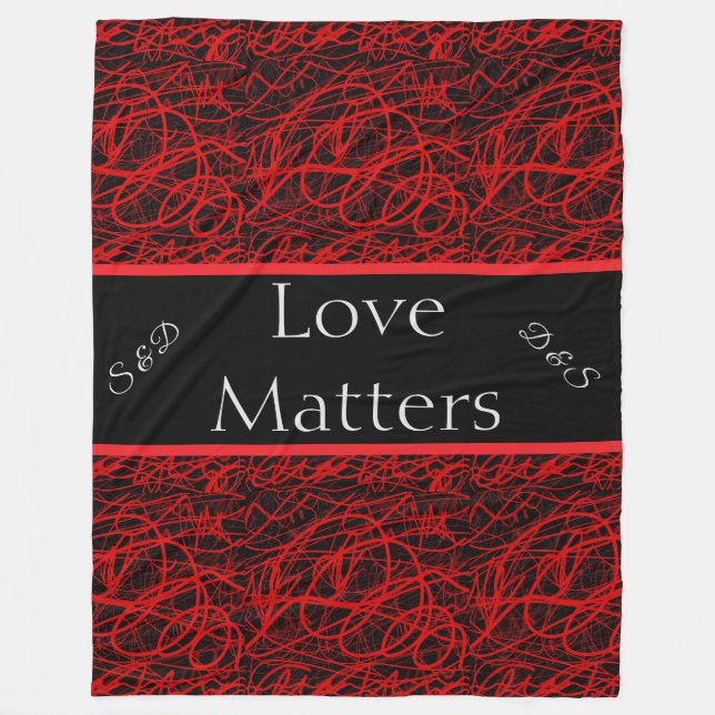 Liebe ist rot und schwarz wichtig fleecedecke (Vorderseite)