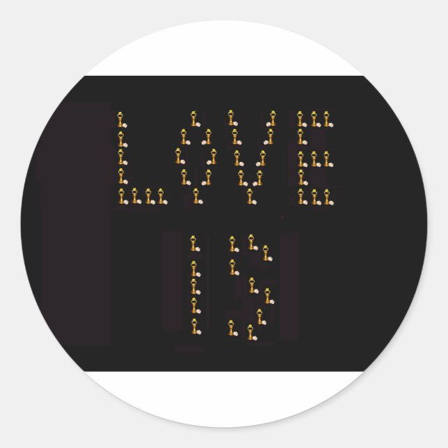 Liebe ist runder aufkleber (Vorderseite)