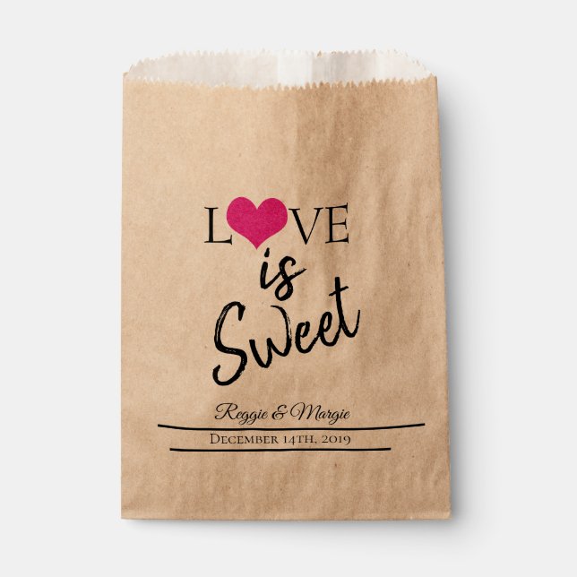 LIEBE IST SCHWEET WEDT GÄSTEGAST BAG GESCHENKTÜTCHEN (Vorderseite)