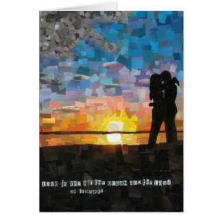 "Liebe ist…" Sonnenuntergang-Silhouetteliebhaber