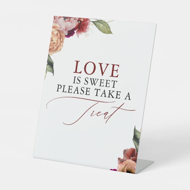 Liebe ist süß Bitte nehmen Sie eine Leckerei - Hoc Sockelschild (Vorderseite)
