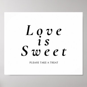 Liebe ist süß, bitte nimm ein Geschenk Schild