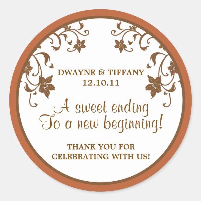 Liebe ist süß - Blume Runder Aufkleber (Vorderseite)