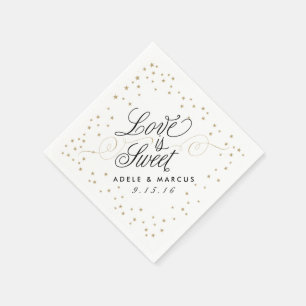 "Liebe ist süß" Goldstars Hochzeiten von Napkins Serviette