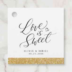 "Liebe ist süß" Hochzeit der modernen Kalligrafie Geschenkanhänger